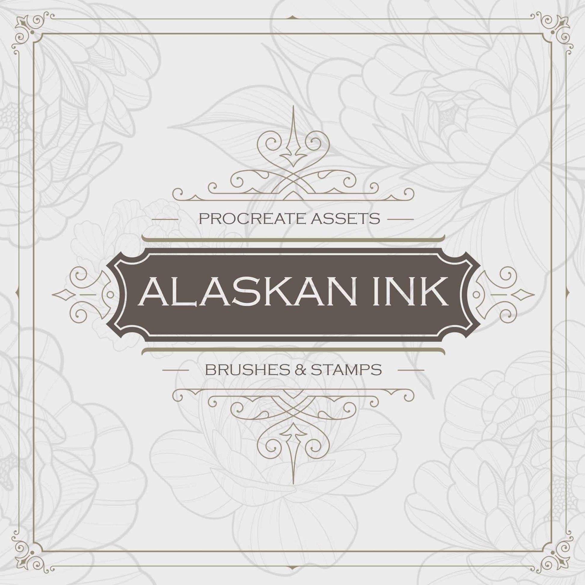 400 Flowers Tattoo Brushes for Procreate application created by Alaskan ink studio