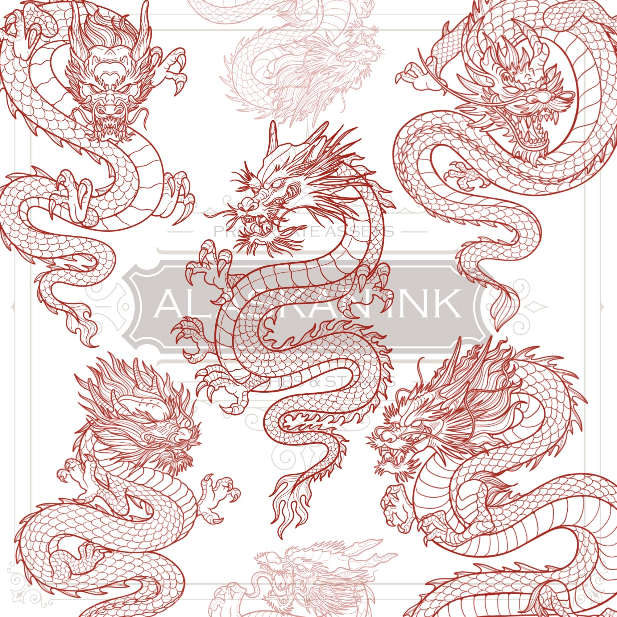 Outline Chinese Dragon Illustration Tattoo Design Stock Vector (Royalty  Free) 1551361610 | Shutterstock