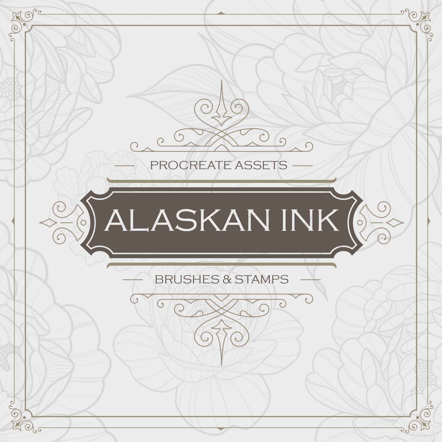 60 Flower Tattoo Compositions Procreate Brushes for iPad and iPad pro by Alaskan ink studio