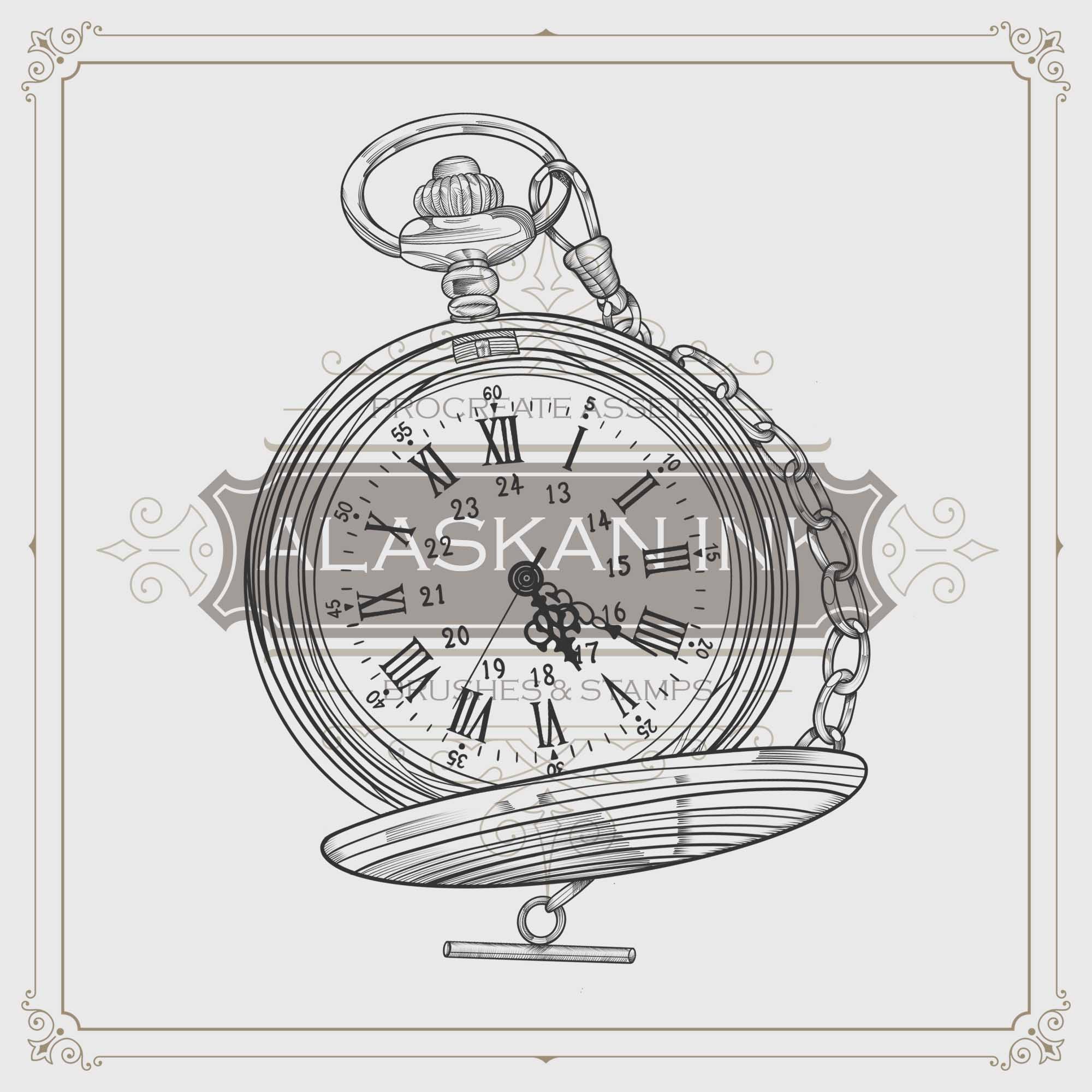 Download Tattoo Sleeve Artist Pocket Clock Watch Continental HQ PNG Image |  FreePNGImg
